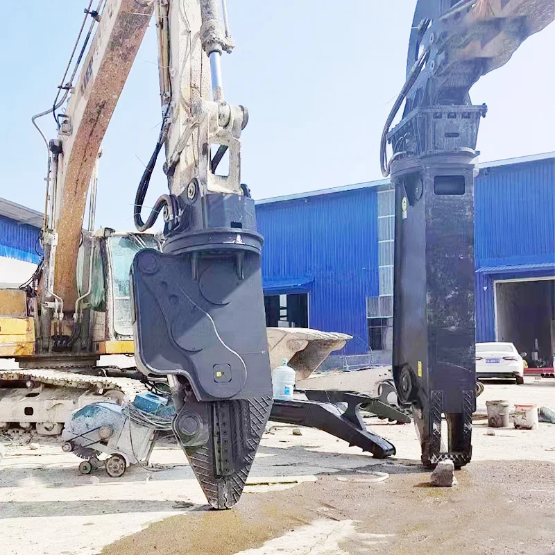 Efficient Excavator-Mounted Dual-Cylinder Hydraulic Shear for Metal Scrap