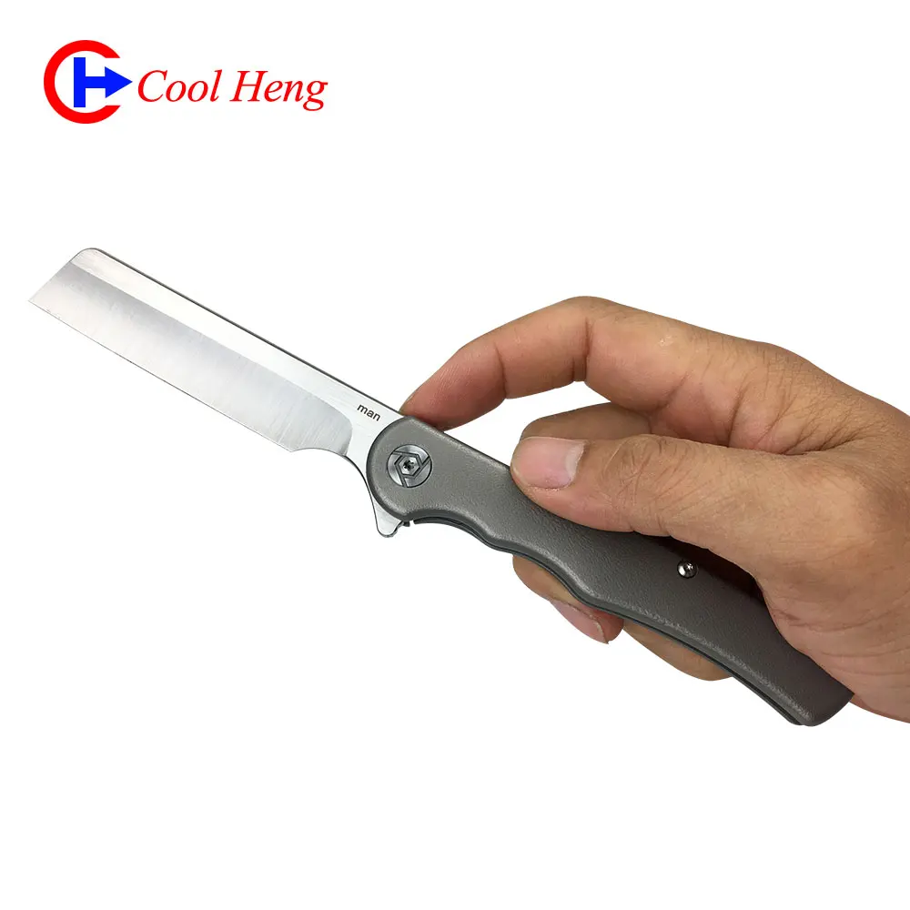 
S35VN steel Titanium handle Barber Shaving Razors Straight Cut Throat Shavette Fixed blade Folding razor knife 