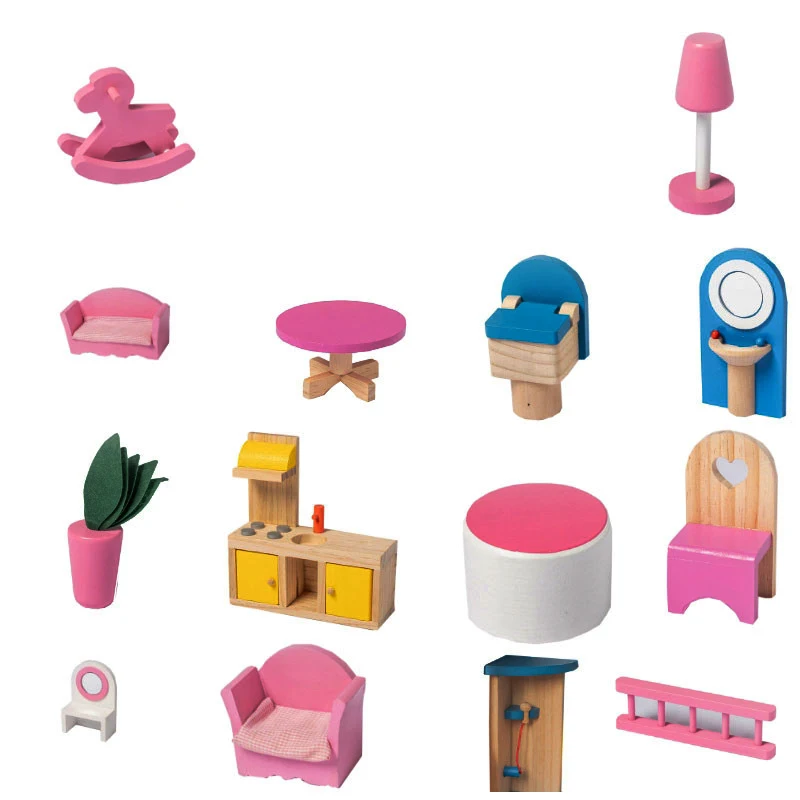 Деревянные кукольные домики, домик-сюрприз, кукольный домик, набор для приготовления пищи, игрушки, ролевые игры, Обучающие игрушки-роботы
