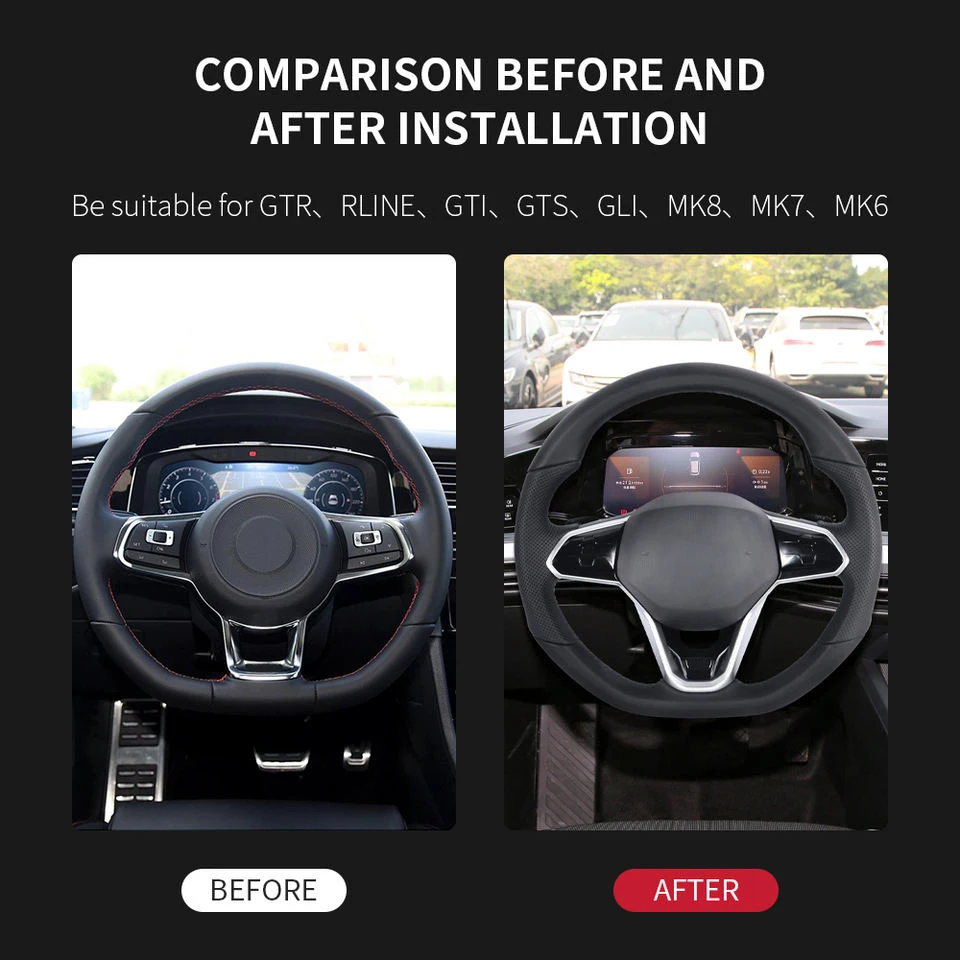 Suitable for Volkswagen mk6 mk7 mk8 gti gtr golf upgrade steering wheel genuine leather carbon fiber steering wheel