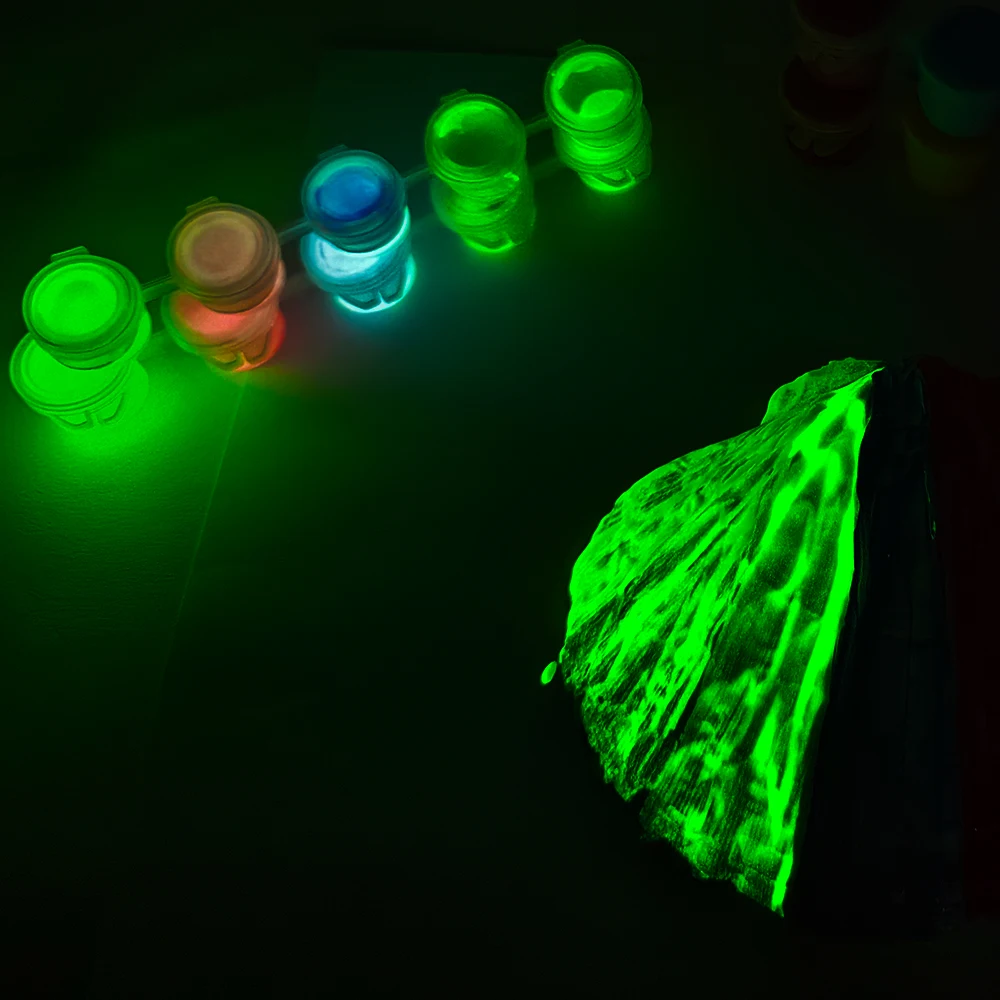 KHY 3/5ML Reactive For Plastic UV Glow In The Dark Acrylic Paint Pot