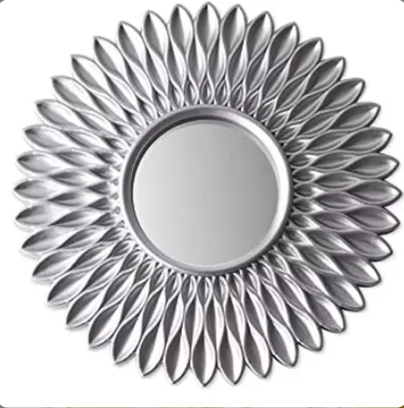 3Pcs Nordic Decor Round Sunburst Hanging Wall Mirror PVC Plastic Sun Shaped Gold Silver Background Decorations Wall Mirror