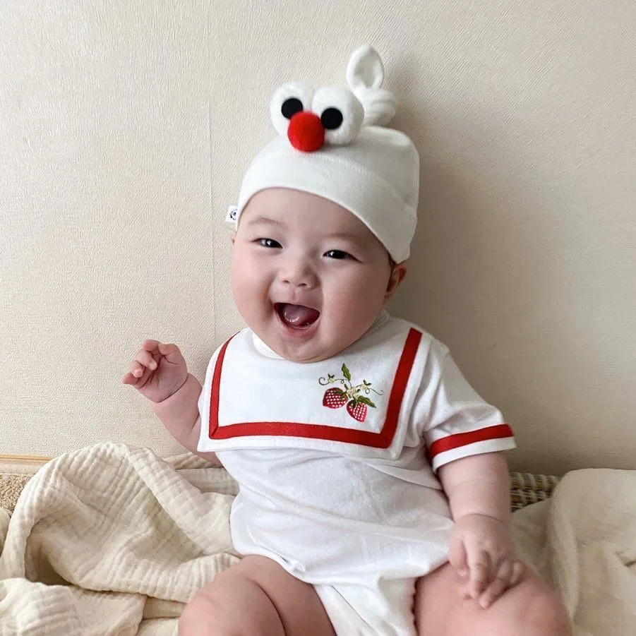 Hot Sale Summer Newborn triangle hip bodysuit sailor collar baby rompers custom for oem odm wholesale with sock