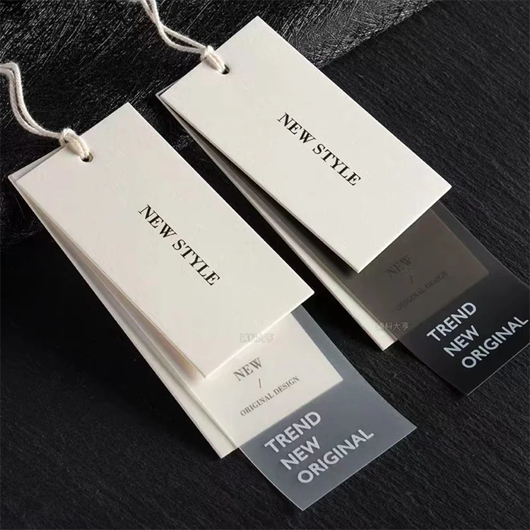 Custom Fashion Design Logo Brand Name High Quality Clothing Tags Labels Custom Paper Hang Tags With String Rope For Clothing