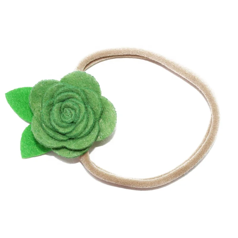 Hot Hot Sale Classic Spring Baby Hair Accessories Women 10 Colors Felt Flower Hair Ring for DIY