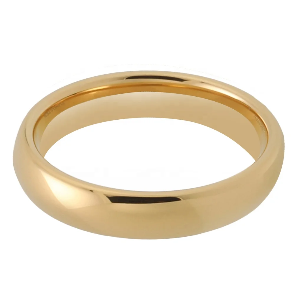 Coolstyle Jewelry Wholesale Dropshipping 4mm Gold Fashion Engagement Wedding Band Tungsten Carbide Ring for Women Men