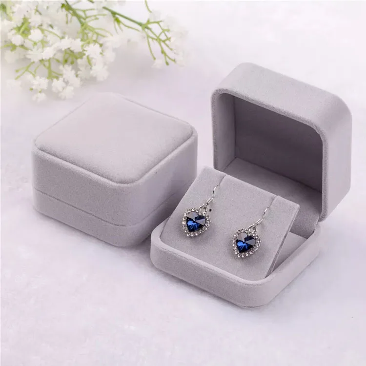 High End Jewlery Box Custom Logo Leather Ring Box Wedding Earring Bracelet Necklace Pu Leather Jewelry Box Packaging Luxury