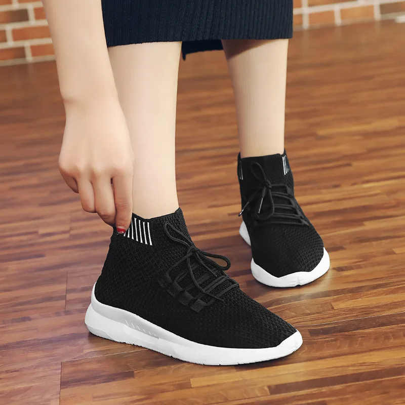 Лидер продаж, модная летняя вязаная обувь, плоские носки, обувь для женщин