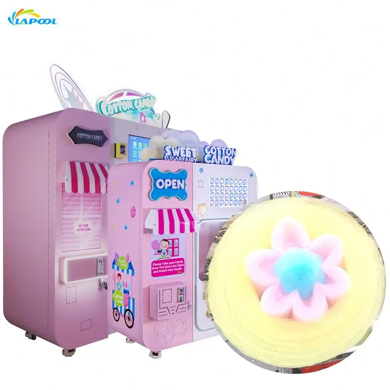 Cinema Shop Sticker Custom Cotton Candy Popper Making Machine Hot Air Heating Cotton Candy Equipment