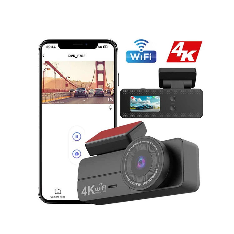 WY-1437 Video Front 4K+Rear FHD Gps Parking Monitor Voice Control Driving Recorder Camera Dvr Dashcam Black Box Dash Cam For Car