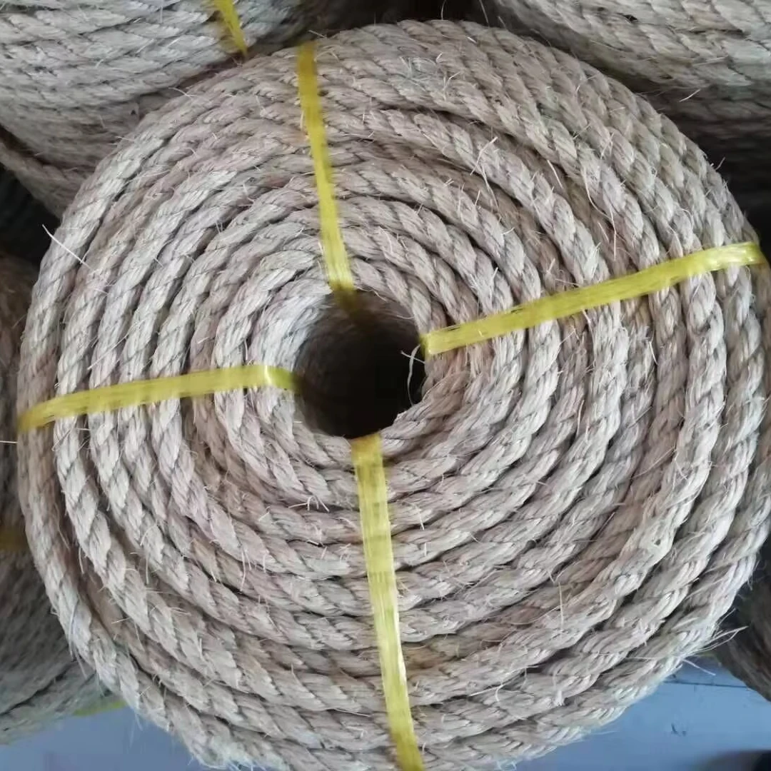 3 Strand Twisted Natural Fiber Bleached Sisal Rope 8mm for Sisal Rope for Cats Tower Eco-friendly Hemp Rope