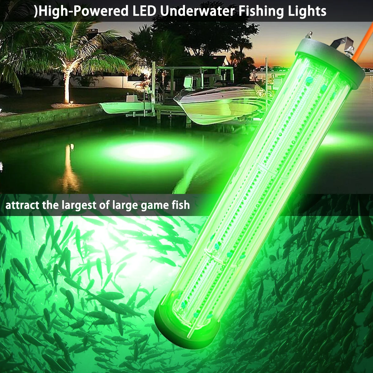 4000W LED Underwater High Quality IP68 Green Underwater Fish attract Lure Light Flashing Lamp light