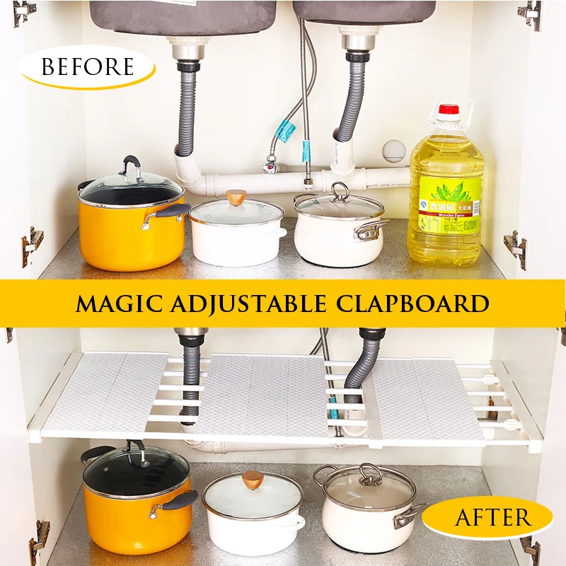  Adjustable Storage Holder and Racks Space Saving Wall Mounted Shelf Kitchen