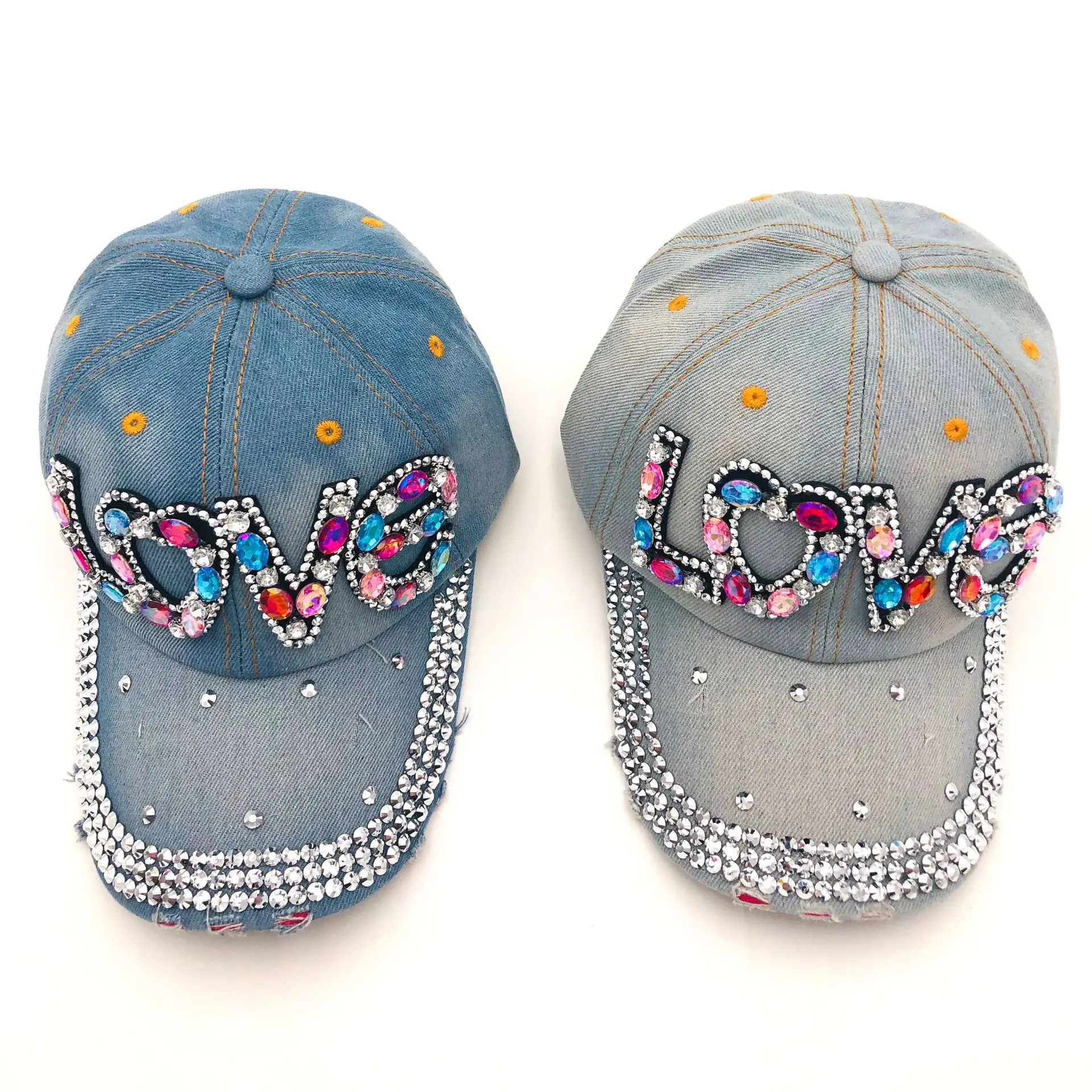 Factory wholesale rhinestone baseball caps new style summer trendy fashion bucket hat bright diamond rhinestone Unisex hat