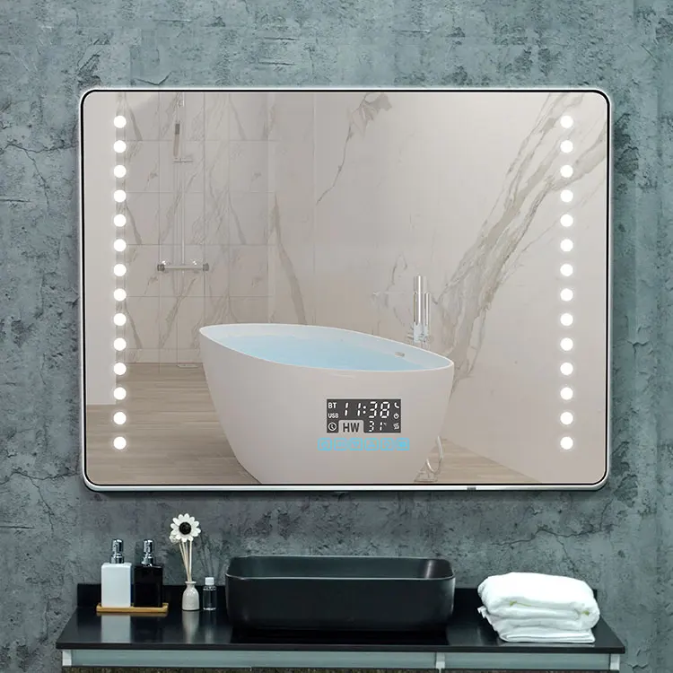 
26 x18 Inch Anti Fog 4000K Dimmable LED Bathroom Wall Mounted Makeup Mirror Vertical & Horizontal 