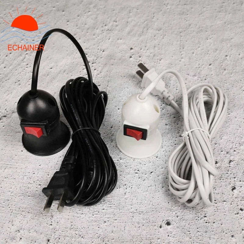 E27 wire lamp holder with on/off switch, EU/US 2pin plug