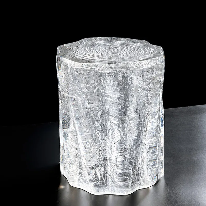 transparent modern design  Italian side table  fiberglass  coffee table for living room crystal low stool  round end table