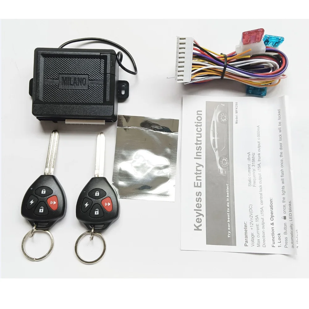 12V universal remote milano keyless entry system car key remote milano central lock alarm system MFK 296
