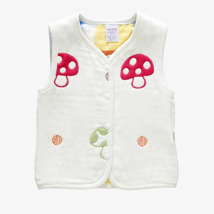 
China Supply Spring Baby Vest 100% Cotton Reversible Kids Gauze Vest 