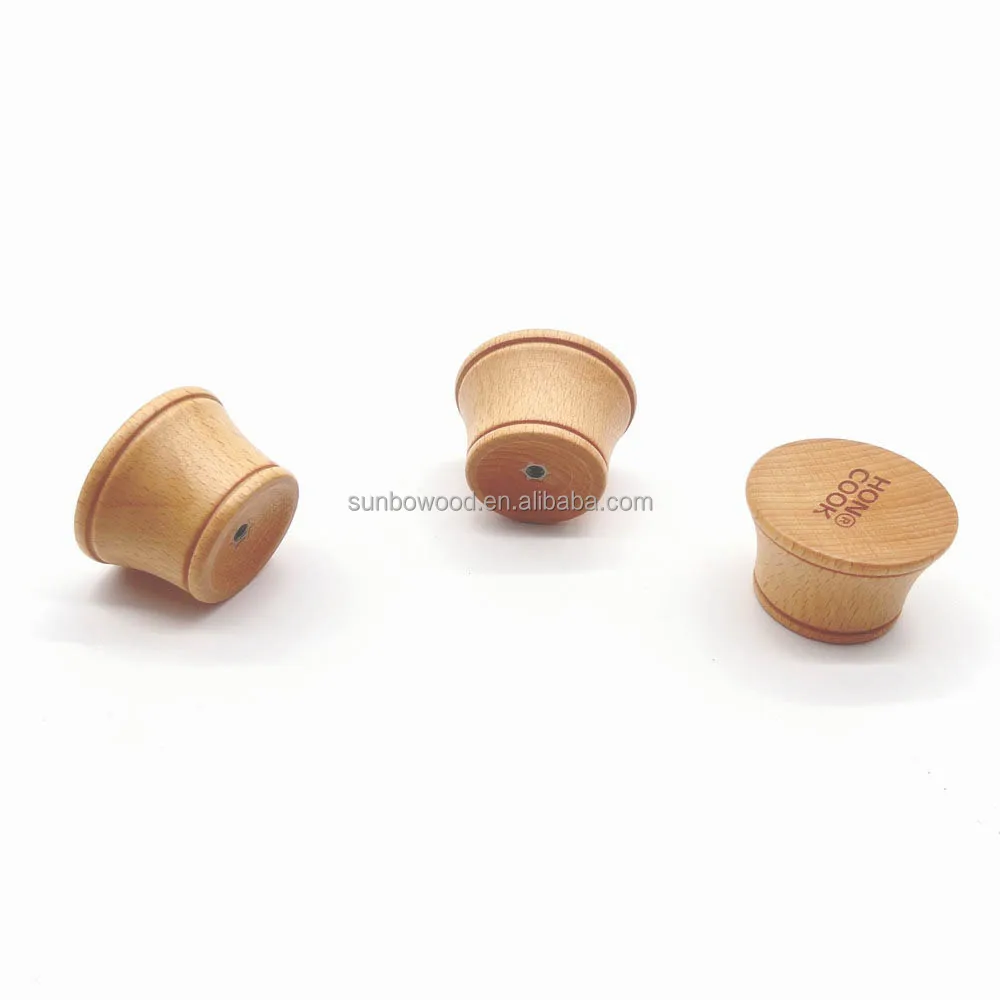 factory custom  carved logo  wooden knob handle use for pot  kitchenware knob furniture handle knob