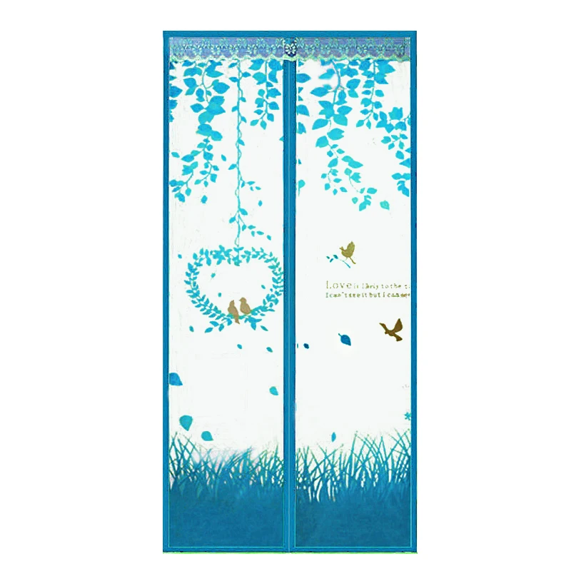 Encrypted polyester printed mosquito screen magnetic mosquito net screen door summer mosquito screen door