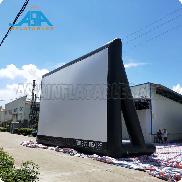 Outdoor inflatable movie screen with cinema projector, drive in movie screen for sale