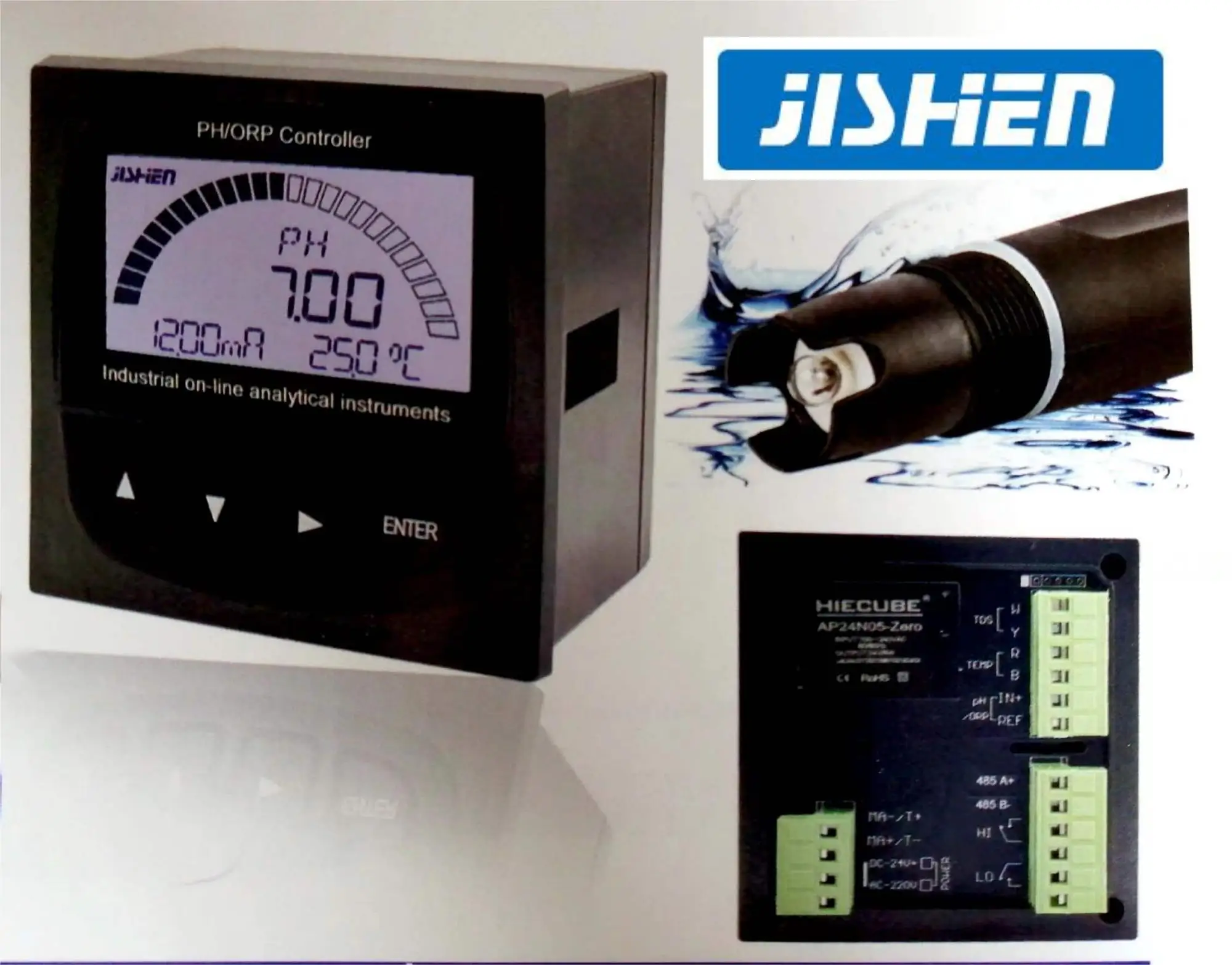 High precision large screen EC/pH/ORP controller with sensor can OEM  customize RS485 output  in multiple power supplies