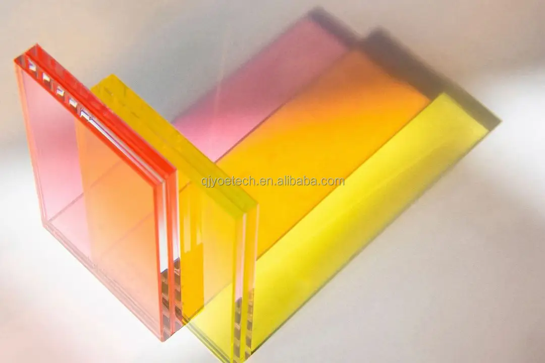 Light Yellow PVB Film Laminated Safety Glass Solid Structure Building Construction Kitchen Staircase Decorative Glass