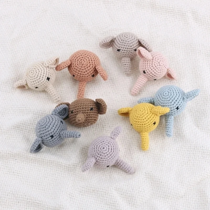 Adorable Animal Crochet Popular Baby Accessories Handwoven Bunny Toddler Crochet Knitted Teeth Toy
