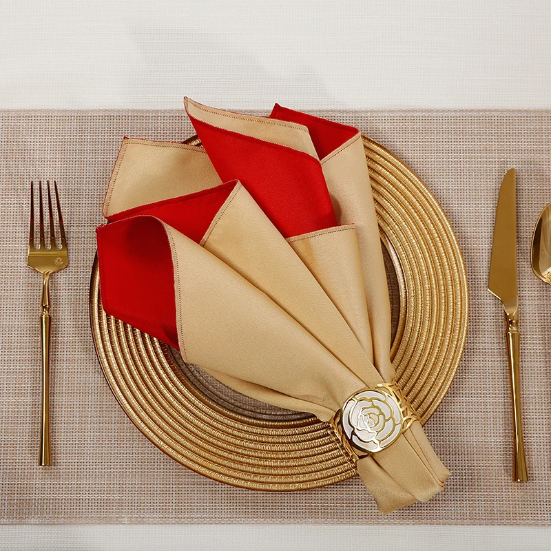 China supplier hotel wedding luxury linen napkins 100% cotton banquet square custom table napkin for dinner