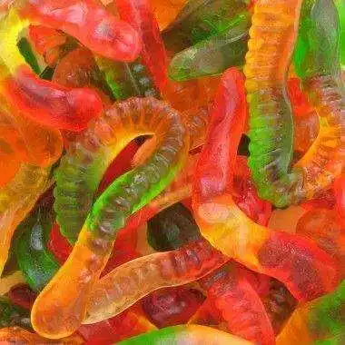 Chinese Candy Wholesalers Custom Halal Sugar Coated Bulk  Sour Worm Shape Jelly Gummy Candy