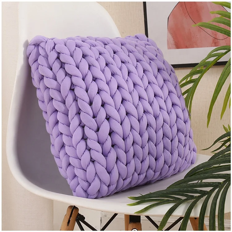 Пользовательская плетеная нить диванная подушка кресло спинка ручная крупная вязаная Подушка