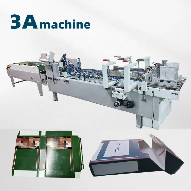 3ACQ!580E folder gluer machine cigarette boxautomatic 6 corner box folder gluer machine semi automatic press type folder gluer m