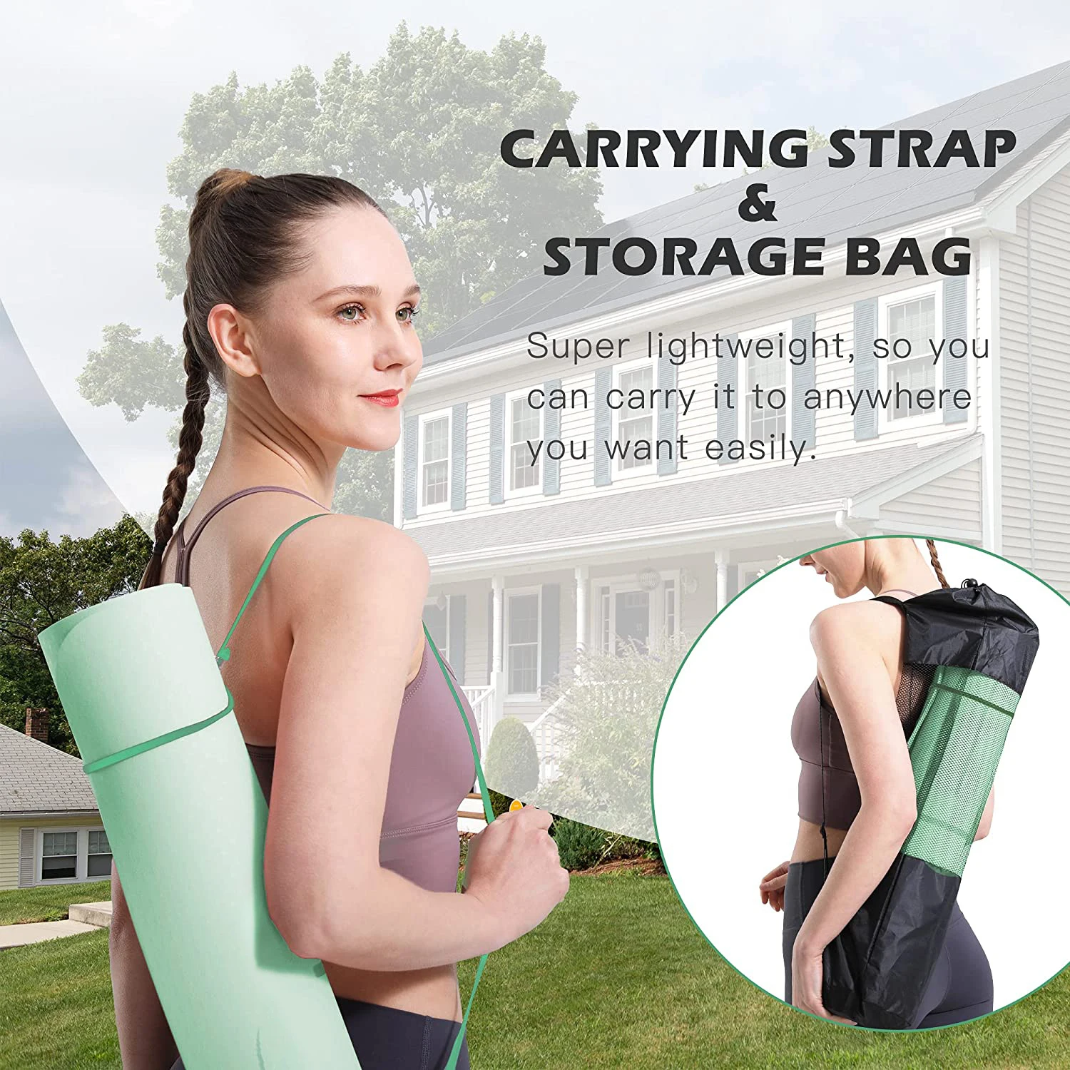WOQI environmentally friendly TPE yoga mat is non slip with a large fitness pad, perfect for barefoot sports