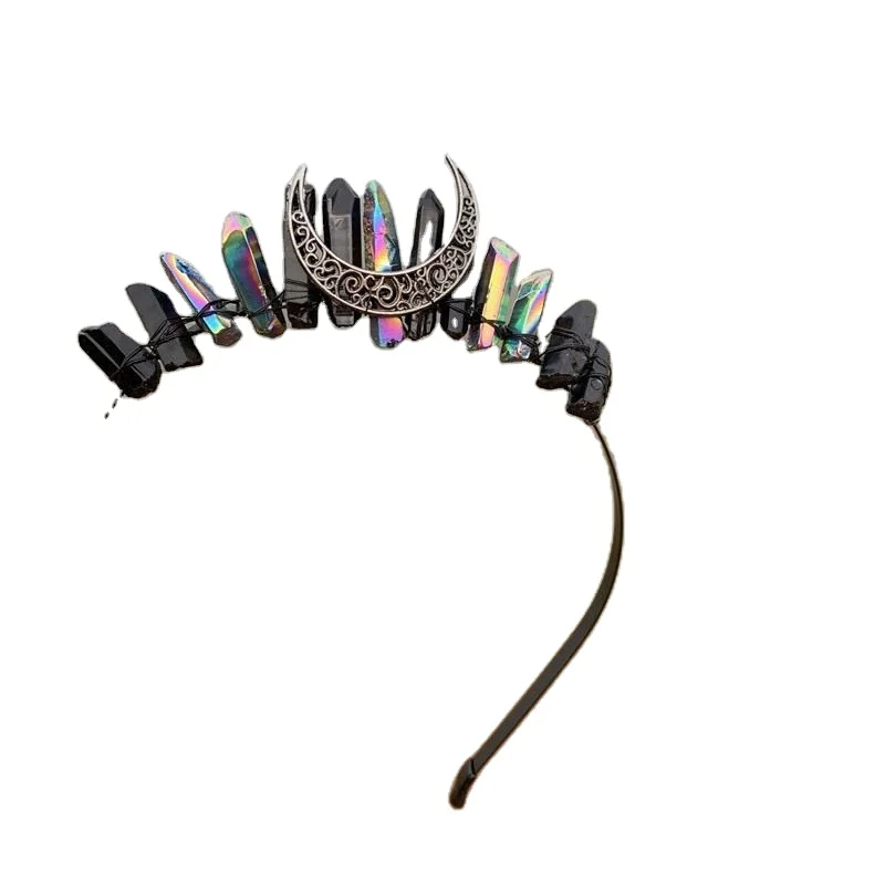 2023  TS  Wholesale DIY witch branches natural crystal hair accessories rainbow thread 20 tooth hair comb