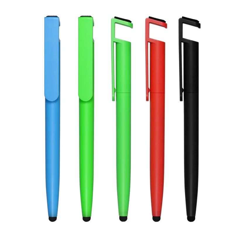 Promotional Gift Mobile Phone Holder Stylus Ball Point Pen with screen cleaner