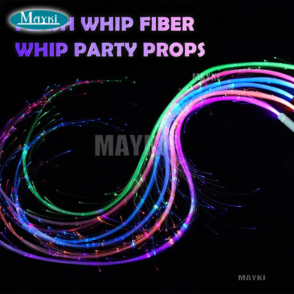 360 swivel fiber optic led light space whip fire wand pixel rave fiber  optic whips for festival gift dance