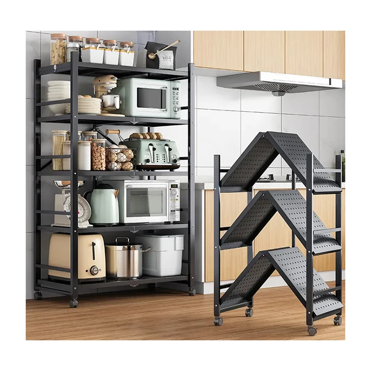 Kitchen shelving Floor-to-ceiling multifunctional microwave pot with multilayer oven vegetable fruit basket Storage rack