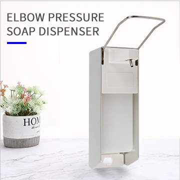 304 Stainless steel shell elbow press wall-mounted soap dispenser for hospitals