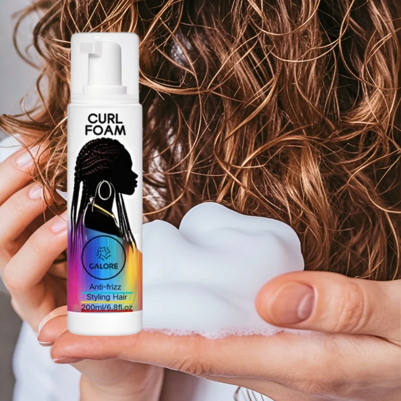 Private Label braids And Extensions Hair Mousse custom Organic Styling Organic Anti- Frizz Hair Foam Hair Extension Define Waves