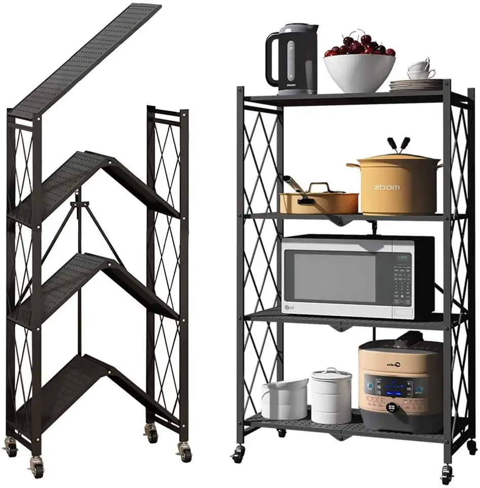 installation-free folding kitchen storage rack household