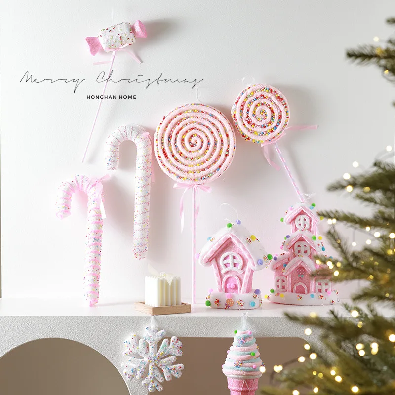 Christmas Festive & Party Supplies Multicolor Lollipop With Bow Polymer Clay Christmas Candy Ornaments