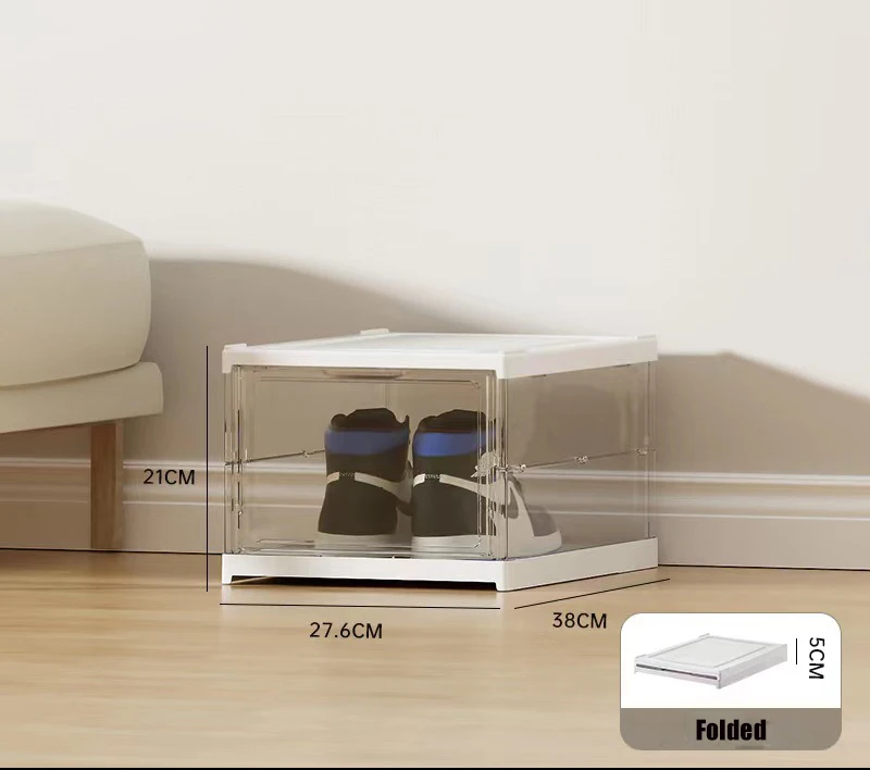 Xjh Handmade Doll Shoe Acrylic Organizer Box Plastic Shoe Storage Box Foldable Sneaker Display Case