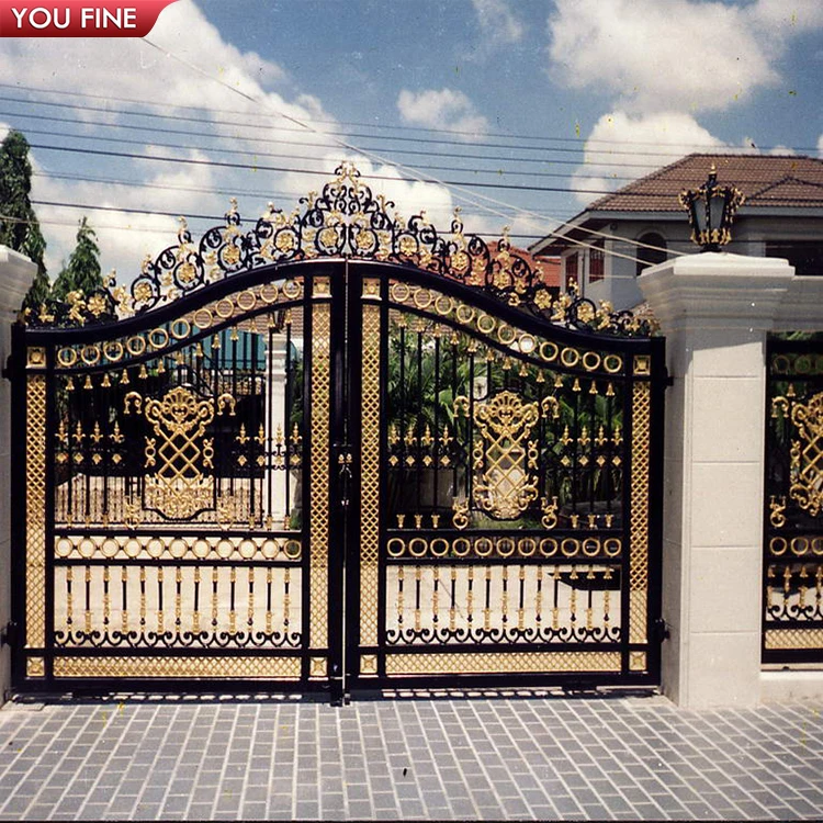 Modern High Quality Main  Grill  Open Double Door Design Wrought Iron Gate From China