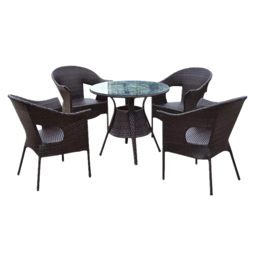
Outdoor Patio restaurant Rust Proof rattan wicker garden furniture desk chair Set with coffee table 