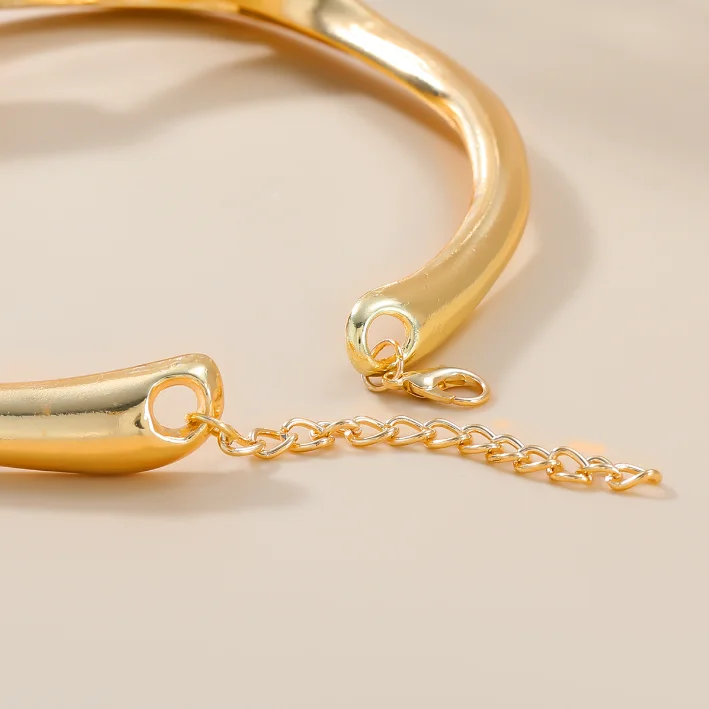 Za New design Gold Silver Color Choker Necklace bracelet set for Women Gift Wholesale