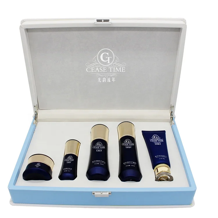 
Private Label CEASE TIME Organic Shine Extracted Skin Care Set with cream gel cleanser milk stoste 