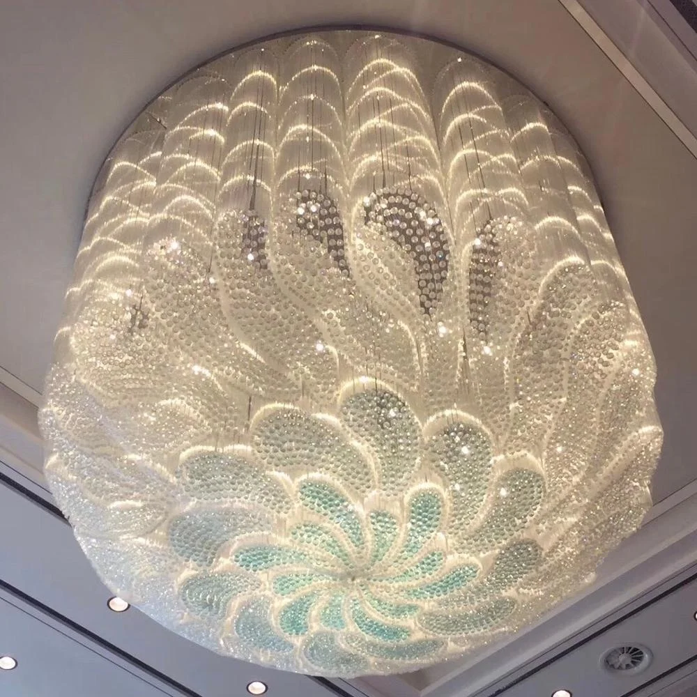 Amanda Lighting Customized Modern Luxury Crystal Chandelier Ceiling Lamp For Hotel Lobby Glass Lighting Decor