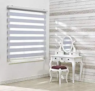Interior Fashional Style Vertical Patten and Fabric Voile Material Double Zebra Blinds