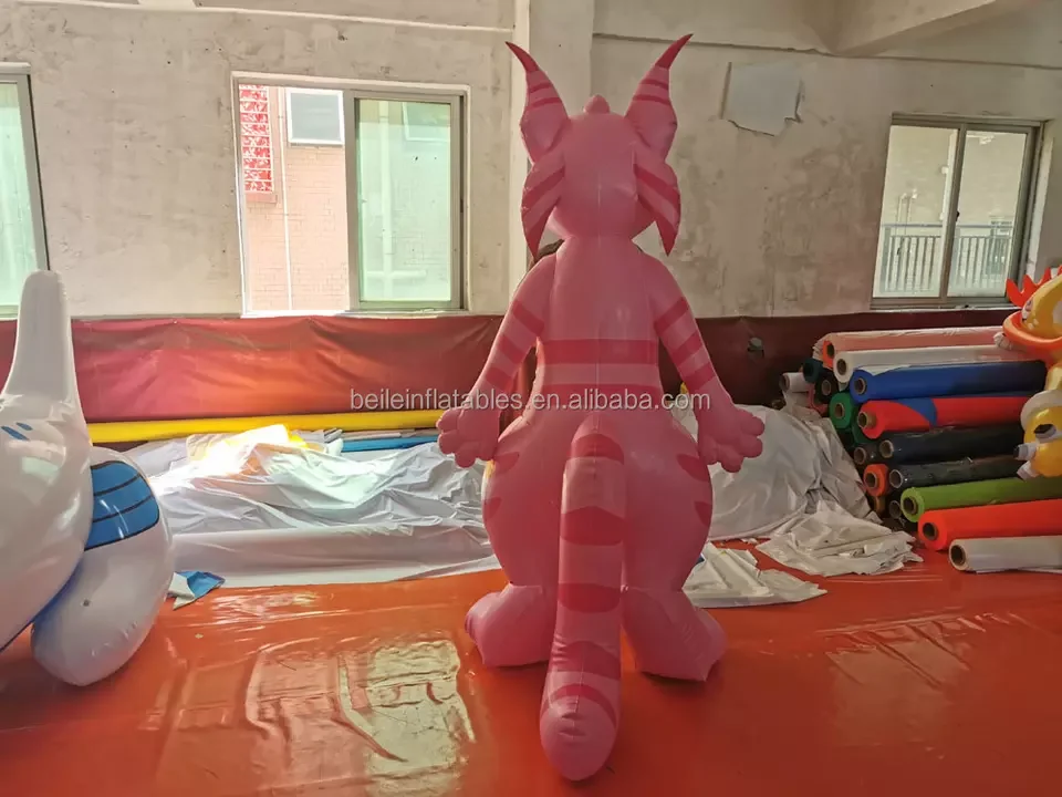 Новый дизайн ПВХ надувная розовая мультяшная игрушка для кошек распродажа